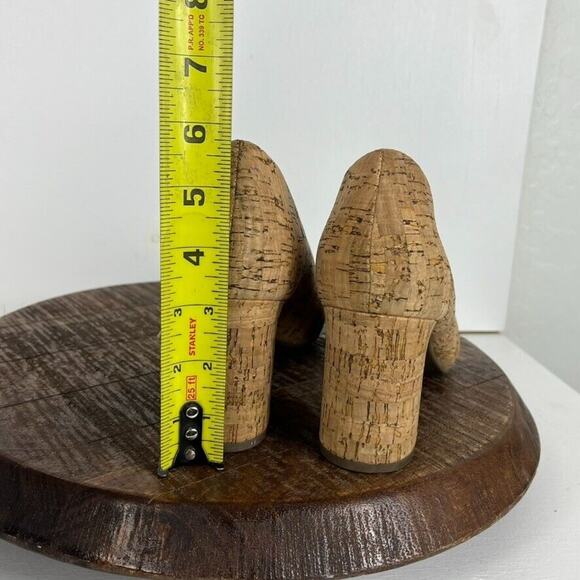 Anne Klein Pumps Women Size 9 Tan Brown Benedette Cork Block Heel Modern - Picture 10 of 12